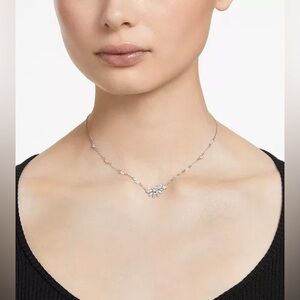 Swarovski Silver-Tone Gema Crystal Pendant Necklace, 14-1/8" + 2" extender